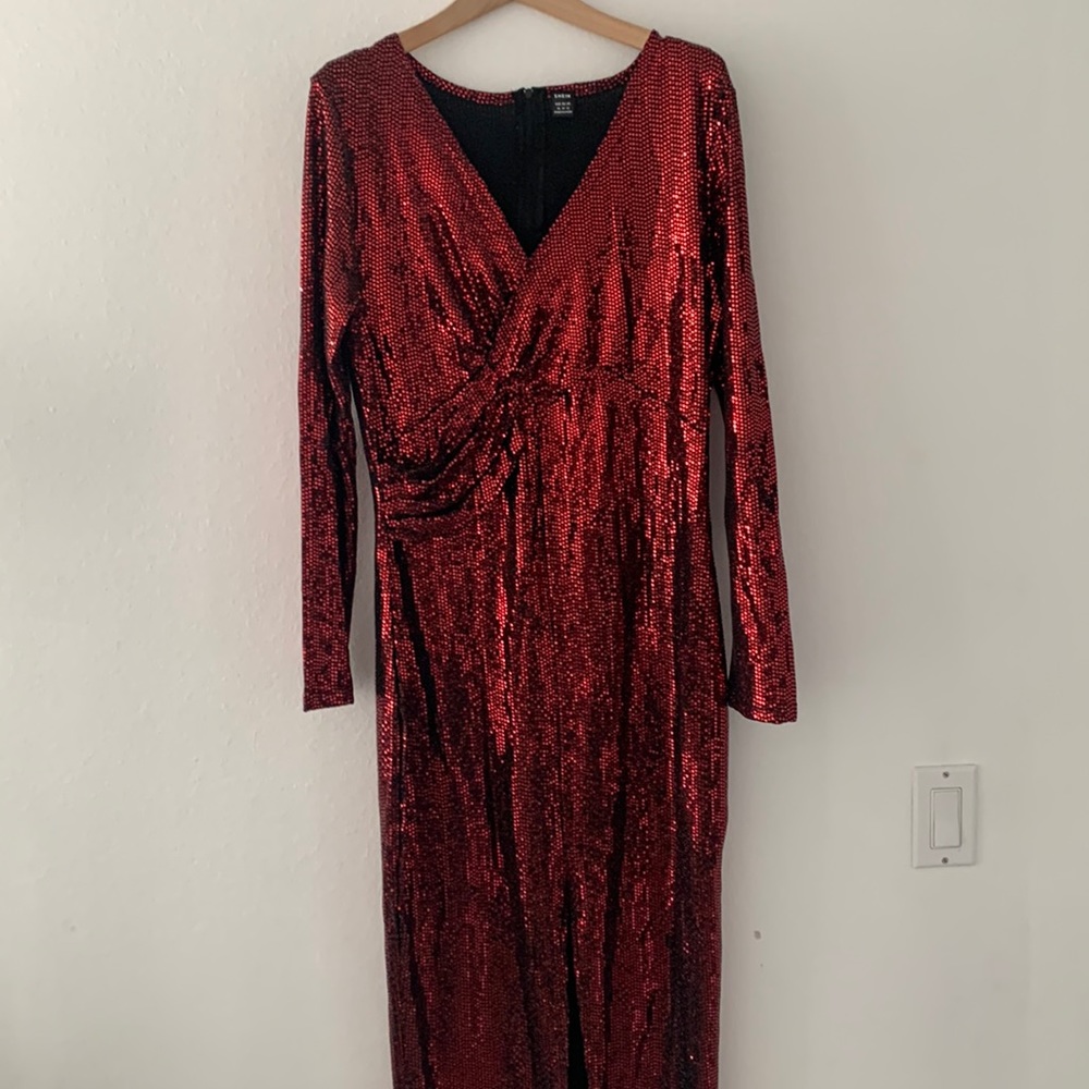 Burgundy Long Dress, New